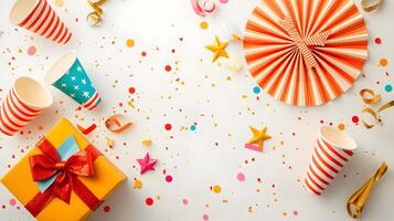 Festive Party Decorations with Colorful Elements and Joyful Vibes photo