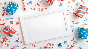 Festive Background with Cup and Decorative Elements for Celebration photo