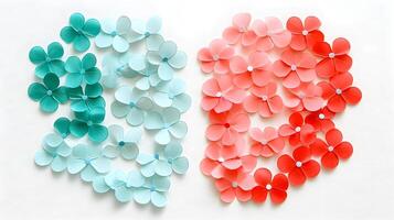 Colorful Flower Petals Arrangement on Bright Background photo