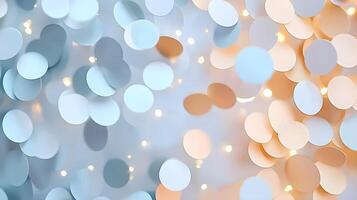 Soft Blurred Background with Circles of Light in Calm Colors photo