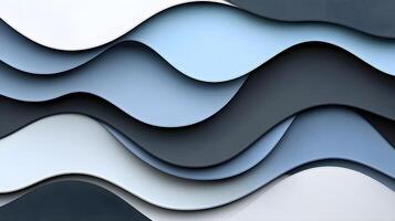 Abstract Wavy Pattern in Blue and White Tones for Background Use photo
