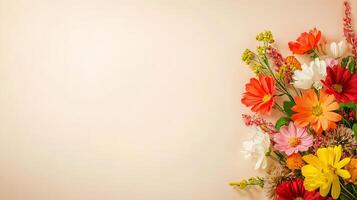 Vibrant Floral Arrangement on Soft Background for Inspirational Use photo
