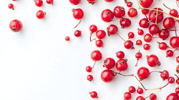 Fresh Red Berries on White Background with Natural Lighting photo