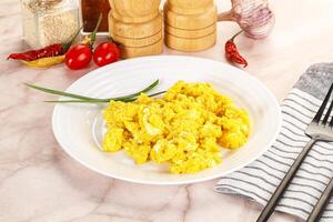Scrambled egg in the bowl photo
