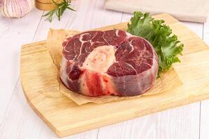 Raw beef ossobuco for roast photo