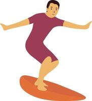 Man Surfing Illustration with Cartoon Design vector