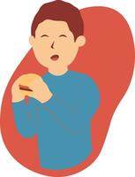 Man Eating Hamburger vector