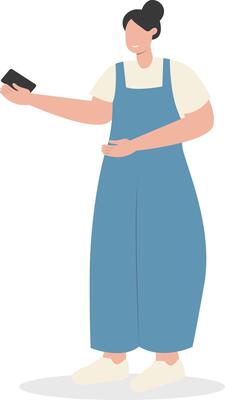 Young Women Carrying Smartphone