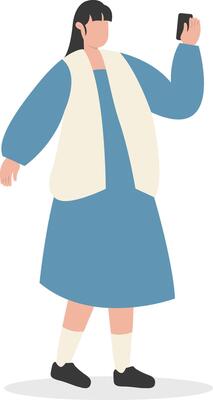 Young Lady Carrying Smartphone