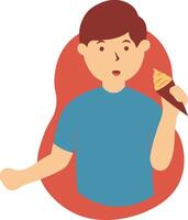 Man Eating Ice Cream vector