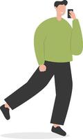 Guy Carrying Smartphone in Flat Design vector