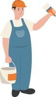 Guy Foreman with Paint Can and Brush vector