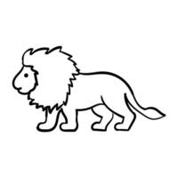 a lion is standing in a line drawing vector