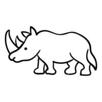 a rhino is standing in a line drawing vector