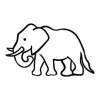 an elephant is shown in a line drawing vector