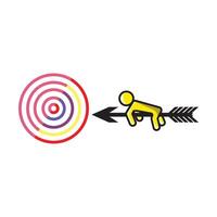 a man is trying to hit a target with an arrow vector