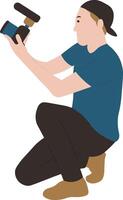 Man Photographer Illustration with Cartoon Design vector