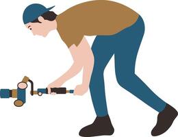 Man Photographer Illustration with Flat Design vector