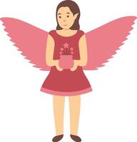 Little Fairy Illustration with Standing Pose vector