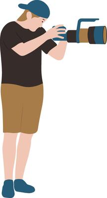 Man Photographer Illustration with Hat