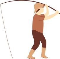 Fisherman Isolated on White Background vector