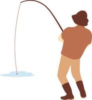 Fisherman with Flat Design vector
