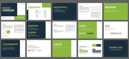 Minimal Brand Guideline Template. Brand Identity presentation design vector