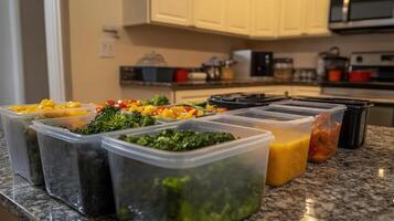 Meal Prep with Colorful Vegetables in Clear Storage Containers photo