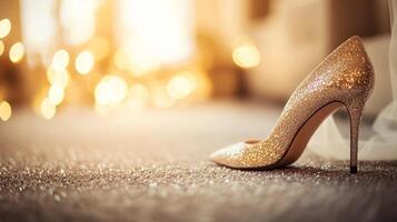 Sparkling Bridal Shoe. photo