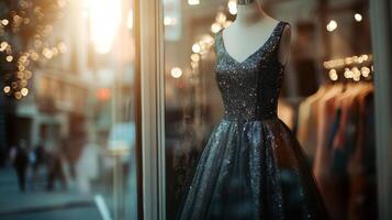 Sparkling Dress in a Shop Window. photo