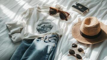 Travel Essentials A Summer Outfit. photo