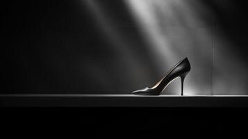 Elegant Black High Heel Shoe. photo