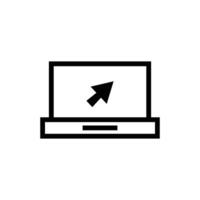 simple logo or icon of laptop with click arrow vector