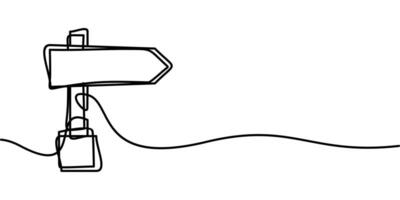 continuous line drawing road sign symbol. abstract line art illustration vector