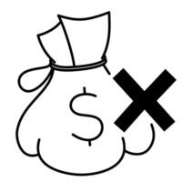 stop corruption icon, do not fraud, refuses bribe, prohibition bribery concept. vector