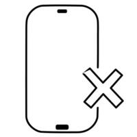 mobile phone with x mark illustration symbol vector