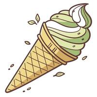 soft serve frozen yogurt or vanilla ice cream vector