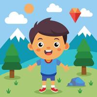 Park scene with happy family vector