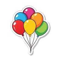 Congratulations event with balloons decoration to party vector