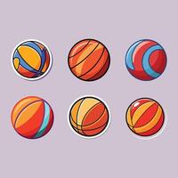 Set of basket ball in different colors vector