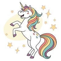 Beautiful unicorn with coloful background vector
