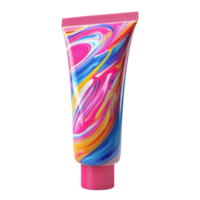 Tube of Pink and Blue Liquid with Swirl Pattern png