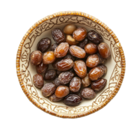 Dates in Bowl on Transparent Background png
