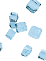Refreshing ice cubes flying overlay 3d render energizing png