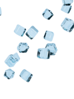Refreshing ice cubes flying overlay 3d render vertical png