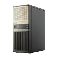 Vintage computer tower display isolated png