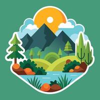 Different nature scenes of forest and rainfores vector