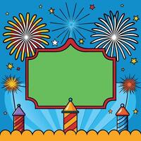 Colorful abstract fireworks background design vector