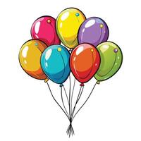 Colorful balloons background with clouds in the sky vector