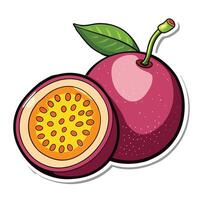 Illustration of a passion fruit isolated on a white background vector